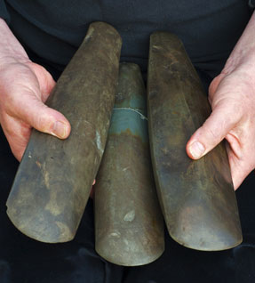 Stone axes for showing off